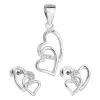 Sada šperkov so zirkónovými náušnicami a príveskom biele srdce 19015.1