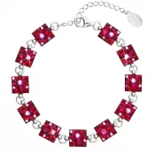 Strieborný náramok so Swarovski kryštálmi červený 33047.3 cherry
