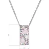 Strieborný náhrdelník so Swarovski kryštálmi ružový obdĺžnik 32074.3 magic rose