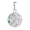 Strieborný prívesok s kryštálmi Swarovski ab efekt okrúhly 34225.2
