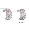 Strieborné náušnice visiace s kryštálmi Swarovski mix farieb polkruh 31164.3 sakura