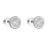 Strieborné náušnice pecka so zirkónom biele okrúhle 11078.1