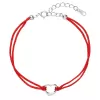 Kabbalah náramok proti uhranutiu strieborné srdiečko 13006.3 červený