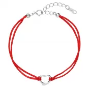 Kabbalah náramok proti uhranutiu strieborné srdiečko 13006.3 červený