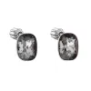 Strieborné náušnice pecka s kryštálmi Swarovski čierny obdĺžnik 31279.5