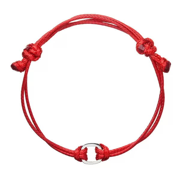 Kabbalah náramok proti uhranutiu strieborný štvorček 13003.3 červený