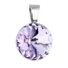Strieborný prívesok s kryštálmi Swarovski fialový okrúhly-rivoli 34112.3 violet