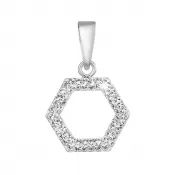 Strieborný prívesok s kryštálmi Swarovski v bielej farbe 74073.1