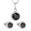Súprava šperkov s kryštálmi Swarovski náušnice a prívesok čierne okrúhle 39352.3