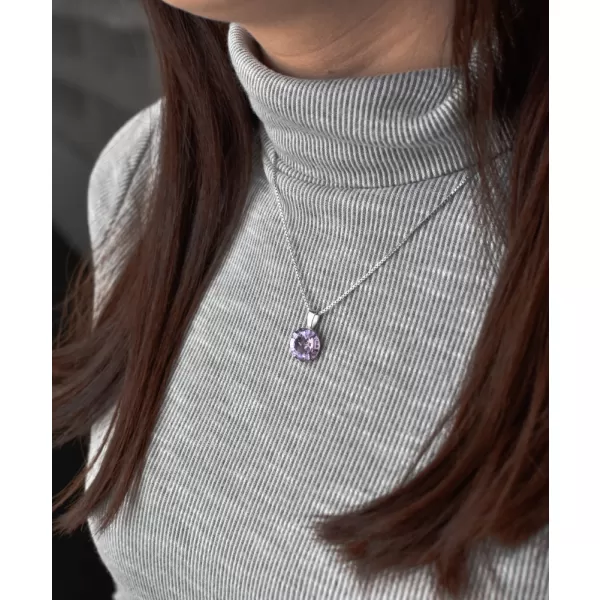 Strieborný prívesok s kryštálmi Swarovski fialový okrúhly-rivoli 34112.3 violet