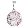 Strieborný prívesok s kryštálmi Swarovski mix farieb okrúhly 34081.3 magic rose
