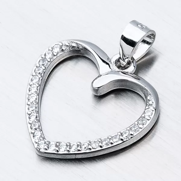 Strieborný prívesok srdca HST-13205