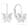 Strieborné náušnice visiace so zirkónom biely motýľ 11226.1
