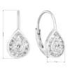 Strieborné náušnice visiace so zirkónom biela slza 11221.1