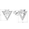 Strieborné náušnice pecka so zirkónom biely trojuholník 11150.1