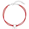 Kabbalah náramok proti uhranutiu strieborné srdiečko 13006.3 červený