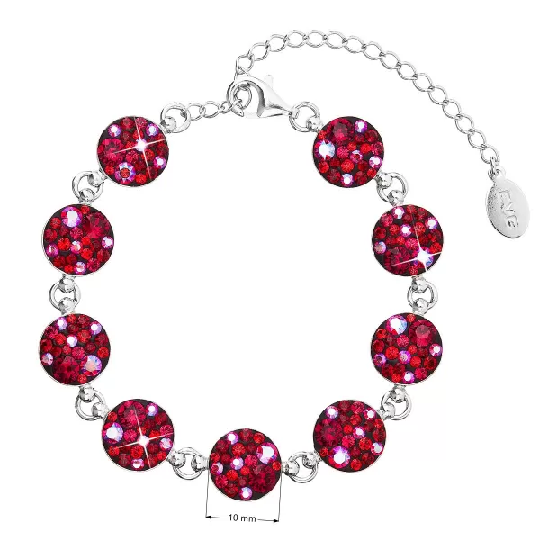 Strieborný náramok so Swarovski kryštálmi červený 33048.3 cherry