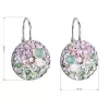Strieborné náušnice visiace s kryštálmi Swarovski mix farieb okrúhle 31176.3 sakura