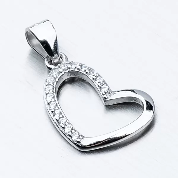 Strieborný prívesok srdca HST-13203