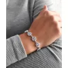 Strieborný náramok so Swarovski kryštálmi fialový 33048.3