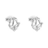 Strieborné náušnice pecka so zirkónom biela kvietka 11030.1