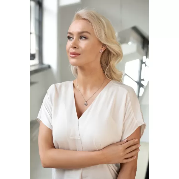 Strieborné náušnice pecka so zirkónom v bielej farbe strom života 11218.1