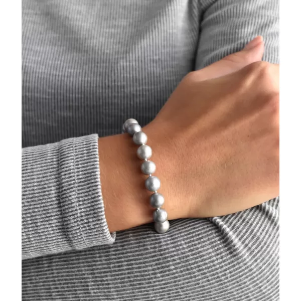 Perlový náramok z pravých riečnych perál šedý 23010.3