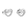 Strieborné náušnice pecka so zirkónom biele srdce 11114.1