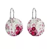 Strieborné náušnice visiace s kryštálmi Swarovski mix farieb okrúhle 31176.3 sweet love