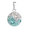 Strieborný prívesok s kryštálmi Swarovski modrý okrúhly 34225.3 light turquoise