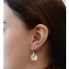 Strieborné visiace náušnice s kryštálmi Swarovski a okrúhlym efektom 31296.2