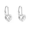 Strieborné náušnice visiace so zirkónom biele srdce 11185.1