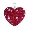 Strieborný prívesok s kryštálmi Swarovski červené srdce 34243.3 cherry