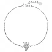 Strieborný náramok so zirkónmi malej sovy 13015.1