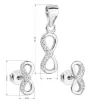 Súprava šperkov so zirkónovými náušnicami a príveskom biely infinity 19016.1