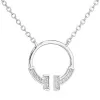 Strieborný náhrdelník so zirkónom v bielej farbe 12040.1