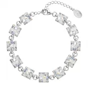 Strieborný náramok so Swarovski kryštálmi modrý 33047.3 light sapphire