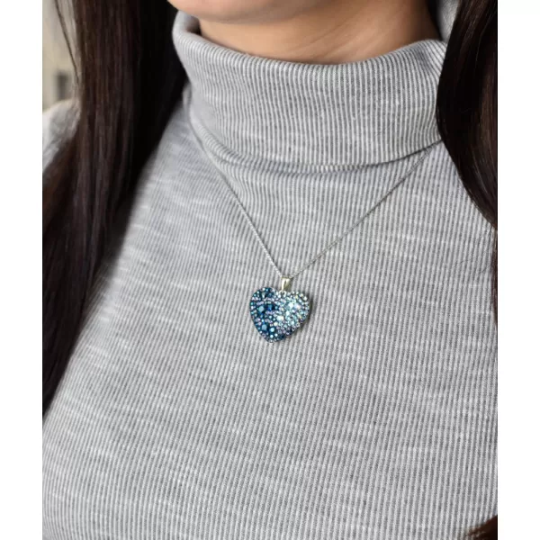 Strieborný prívesok s kryštálmi Swarovski modré srdce 34243.3 blue style