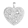 Strieborný prívesok s kryštálmi Swarovski biele srdce 34243.1