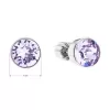 Strieborné náušnice pecka so Swarovski kryštálmi fialové okrúhle 31113.3 violet