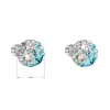 Strieborné náušnice pecka s kryštálmi Swarovski modré okrúhle 31336.3 light turquoise