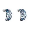 Strieborné náušnice visiace s kryštálmi Swarovski modré polkruh 31164.3 blue style