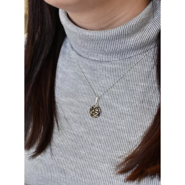 Strieborný prívesok s kryštálmi Swarovski mix farieb okrúhly 34225.4 colorado