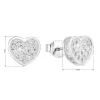 Strieborné náušnice pecka so zirkónom biele srdce 11032.1