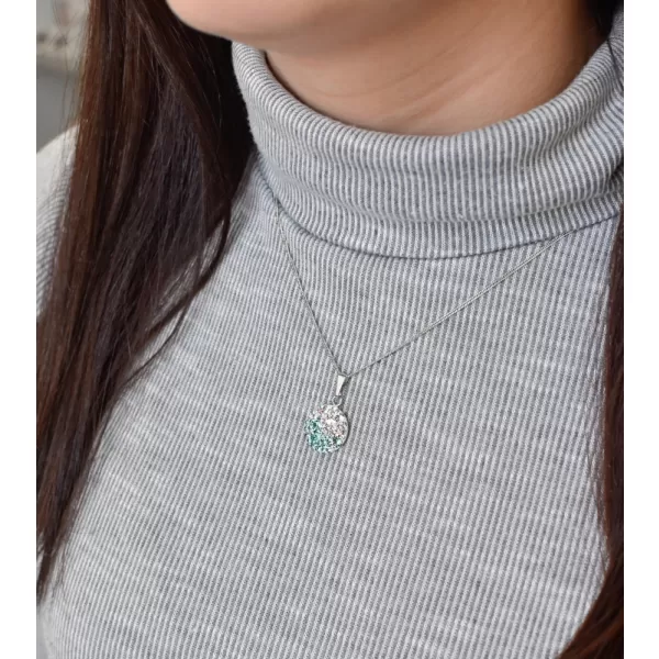 Strieborný prívesok s kryštálmi Swarovski modrý okrúhly 34225.3 light turquoise