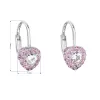 Strieborné detské náušnice visiace so zirkónom ružové srdce 11216.3
