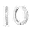 Strieborné náušnice kruhy so zirkónom v bielej farbe 11316.1