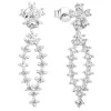 Strieborné náušnice visiace so zirkónom v bielej farbe 11027.1