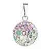 Strieborný prívesok s kryštálmi Swarovski mix farieb okrúhly 34225.3 sakura
