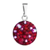 Strieborný prívesok s kryštálmi Swarovski červený okrúhly 34225.3 cherry